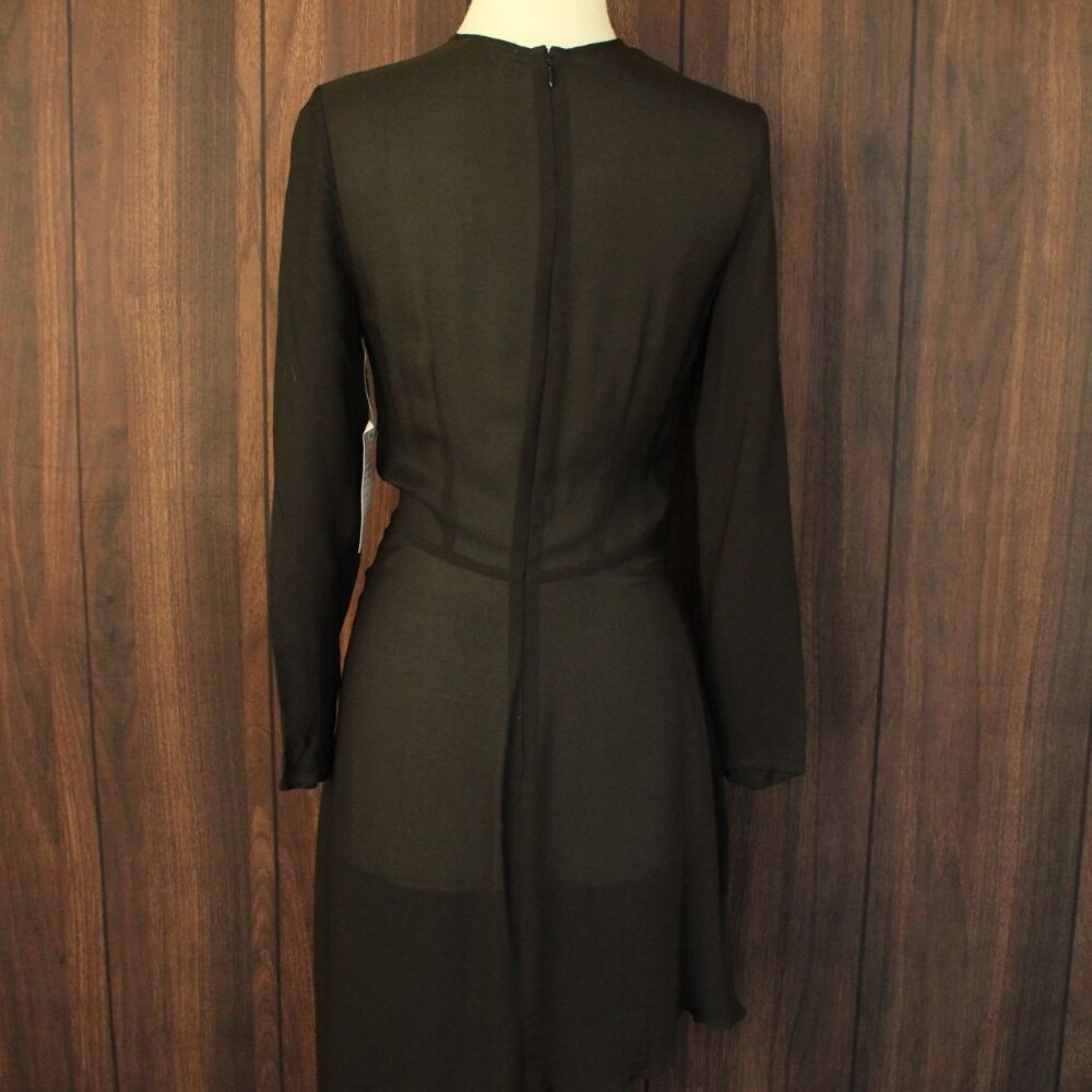 Anine Bing New With Tags Black Dress, Sz Small, Silk Chiffon, Asymmetrical Hem - Picture 10 of 12